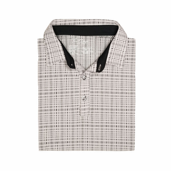 Oatmeal/Black Executive Polo