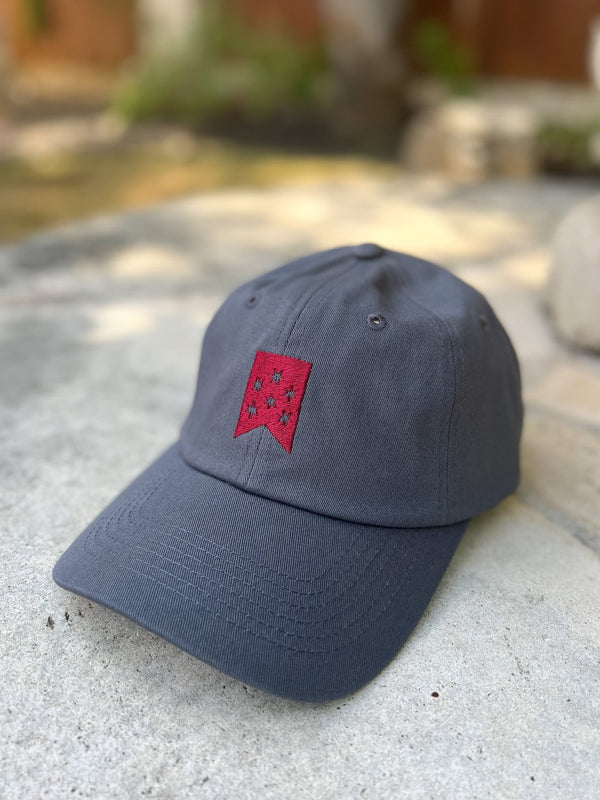 Grey Dad Hat with Maroon Guidon