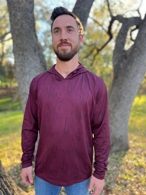 Maroon Digital Camo Performance Hoodie